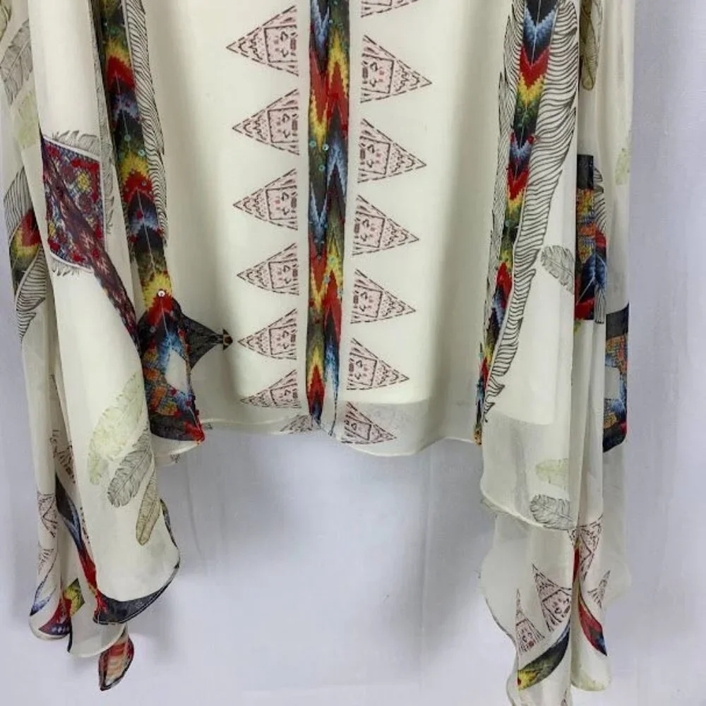 Vintage Collection Shark Tail Feather Tribal Print‎ Skirt Women's Small/ Medium - Picture 6 of 13